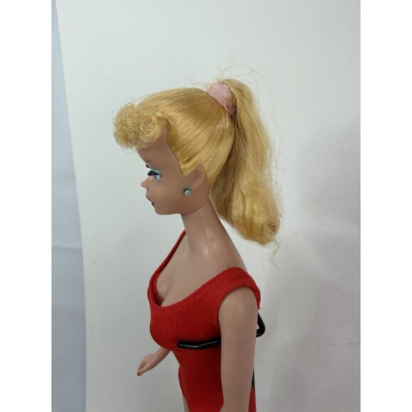 EXCELLENT Vintage 1960s Ponytail Barbie #5/6 #850 Swimsuit Sunglasses Wire Stand - Picture 6 of 16
